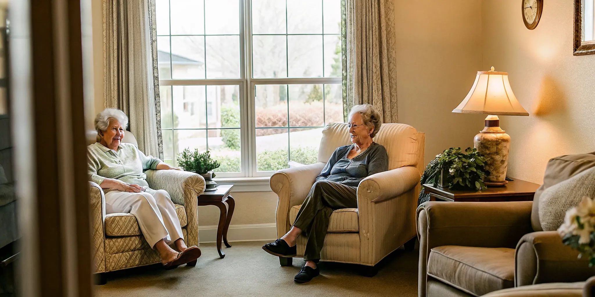 Cozy apartment living room inside a Monroe NC assisted living community