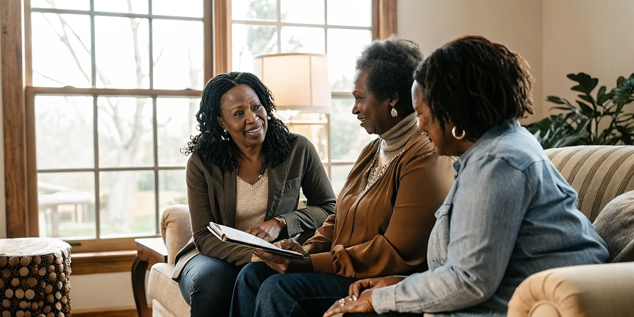 Senior living advisor meeting with a Charlotte family