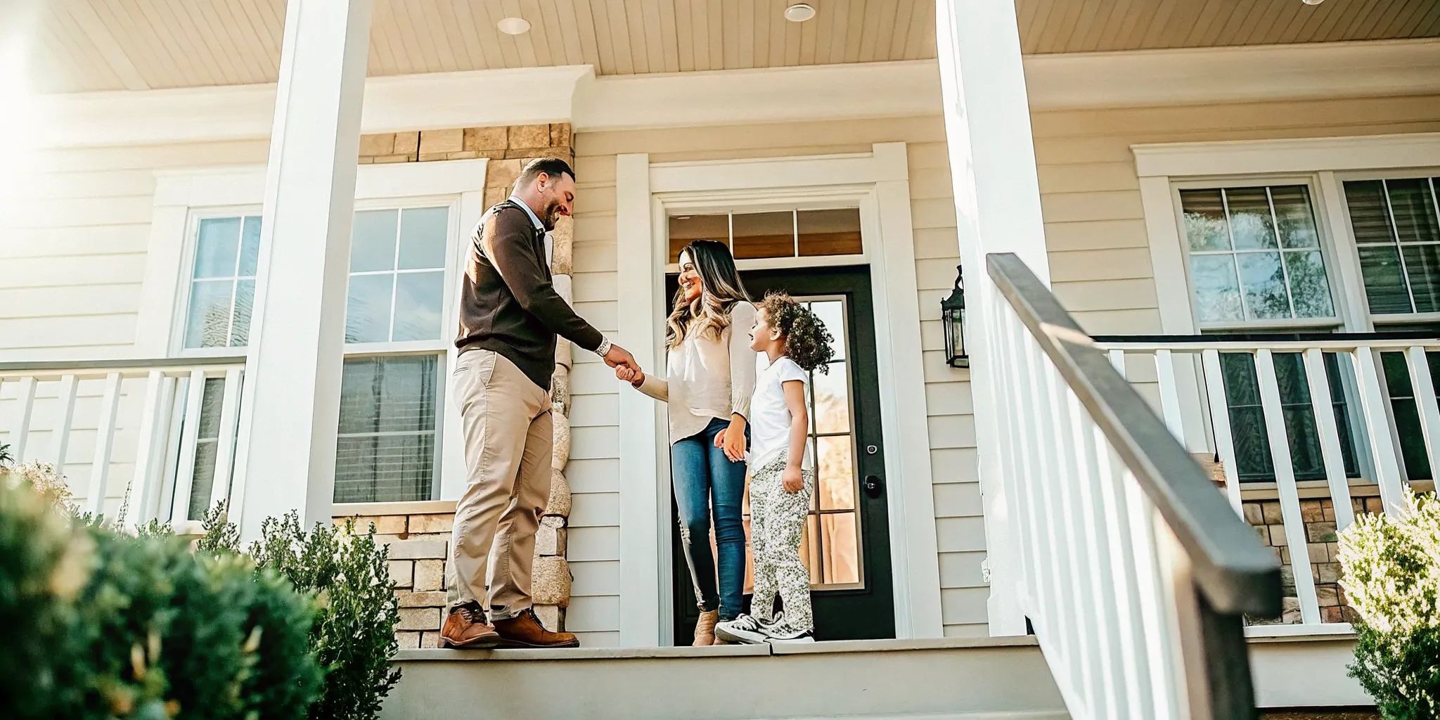 Senior couple on the porch of their home in a 55+ community in Charlotte, NC