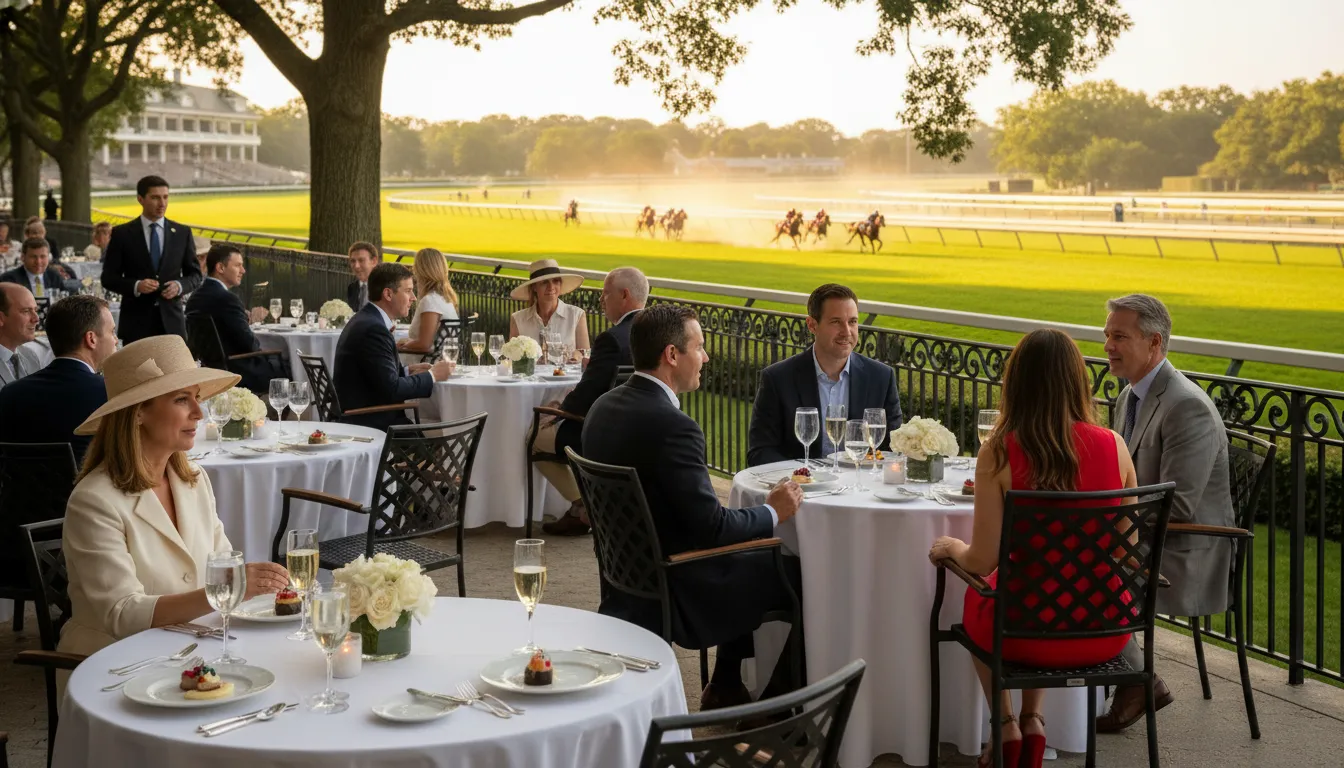 Belmont Stakes VIP packages corporate hospitality terrace at Saratoga