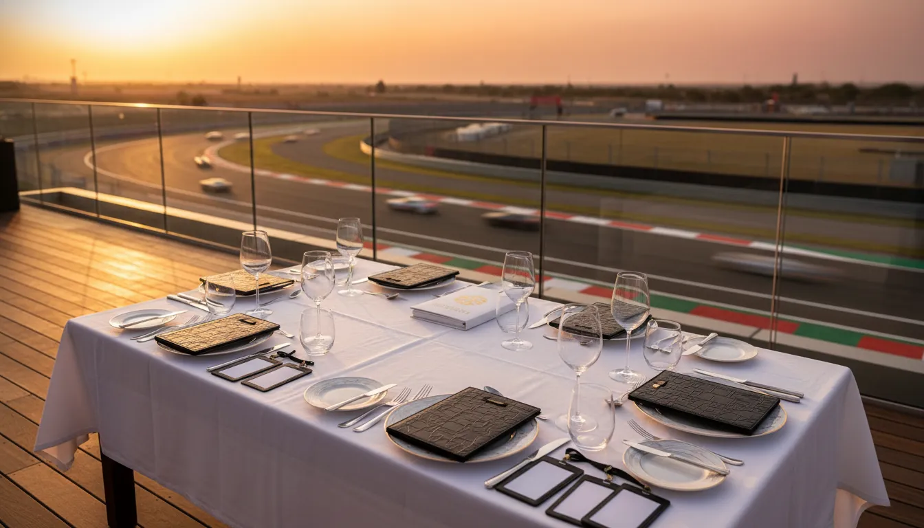 Corporate hospitality budget planning for executives at a VIP motorsport hospitality terrace