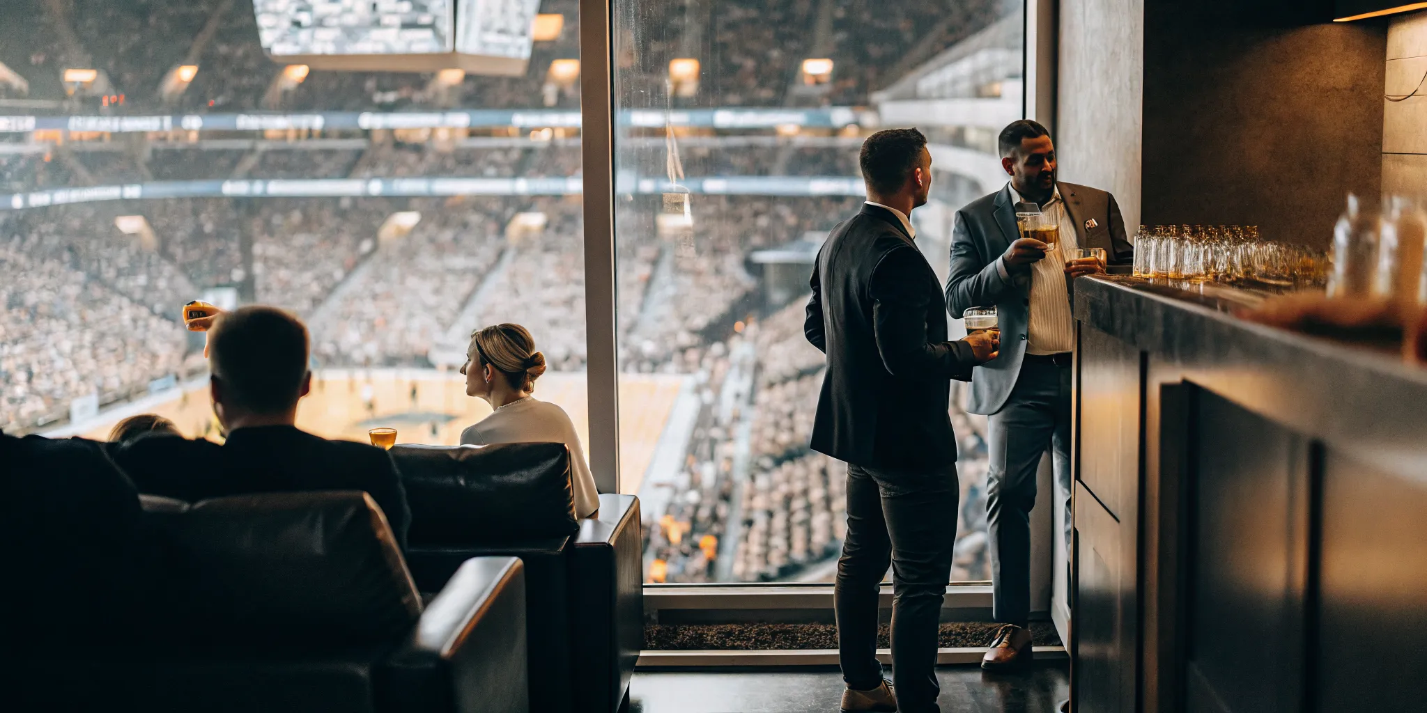 Secure executive transportation arriving at the Final Four arena