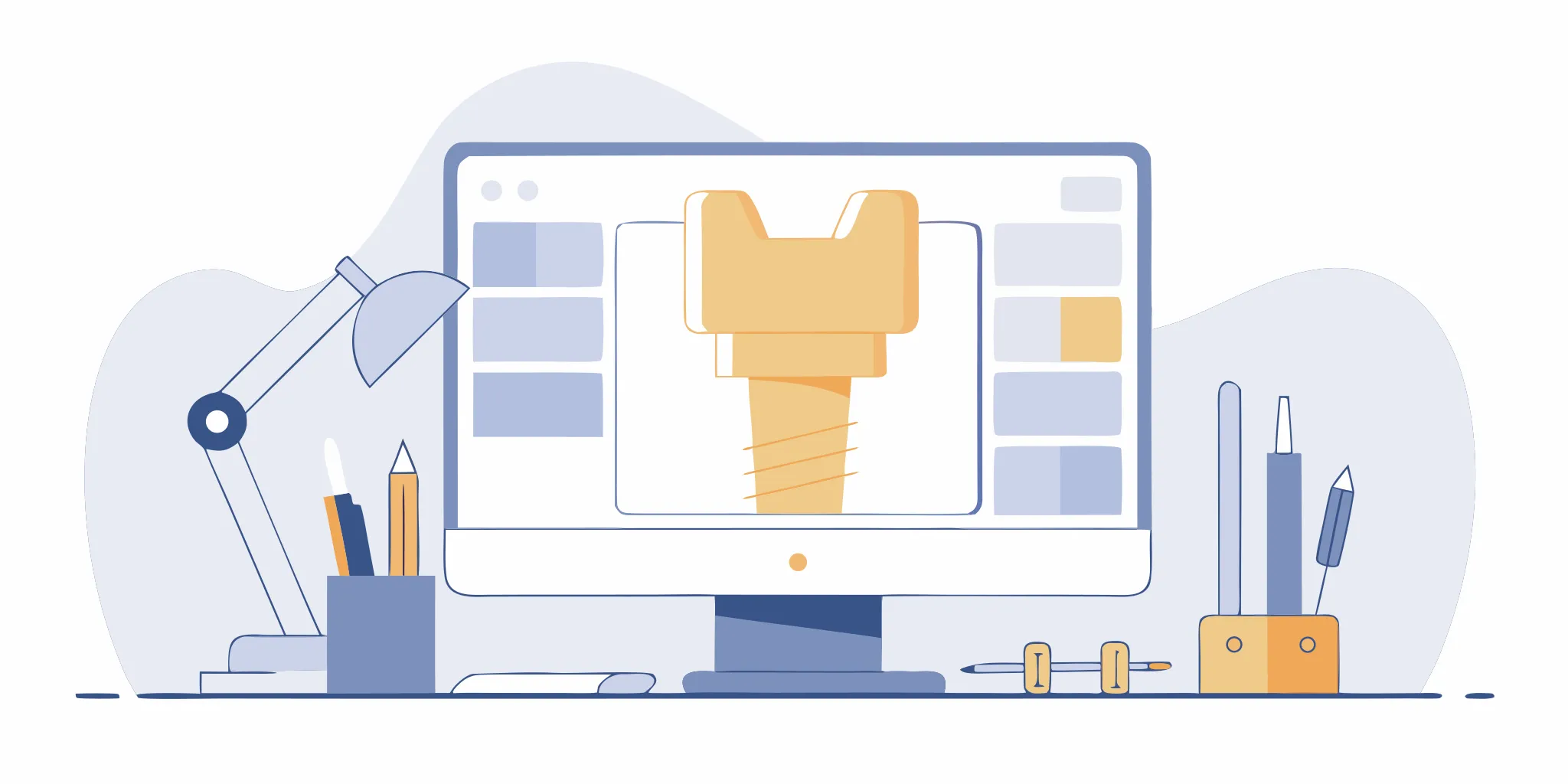 Digital CAD/CAM design workflow for custom dental implant abutments
