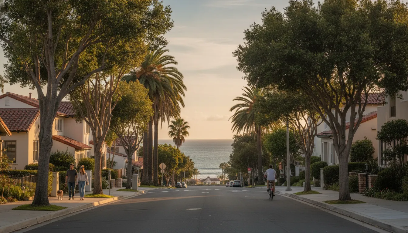 Homes for sale carlsbad village along a walkable coastal residential street