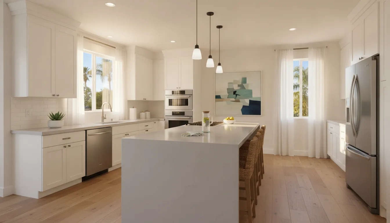 Clean modern kitchen in a Temecula Valley rental home