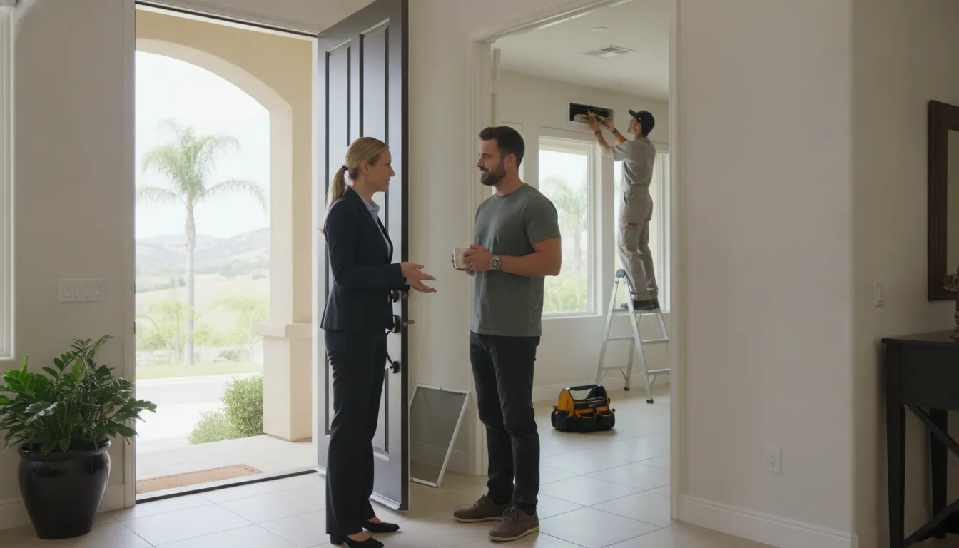 Property manager coordinating maintenance for a Southern California rental home
