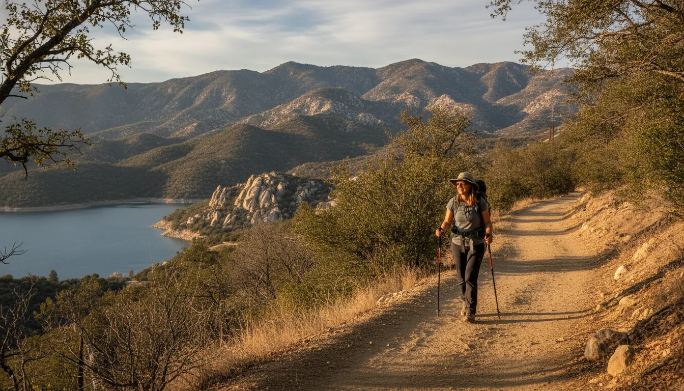 Lake Elsinore trail and outdoor lifestyle near the lake