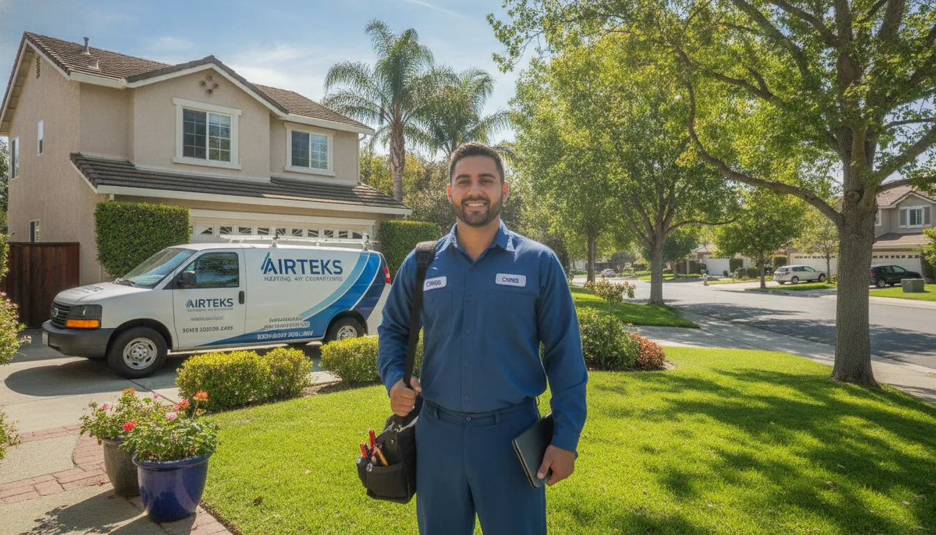 Airteks HVAC technician serving a Pleasanton home
