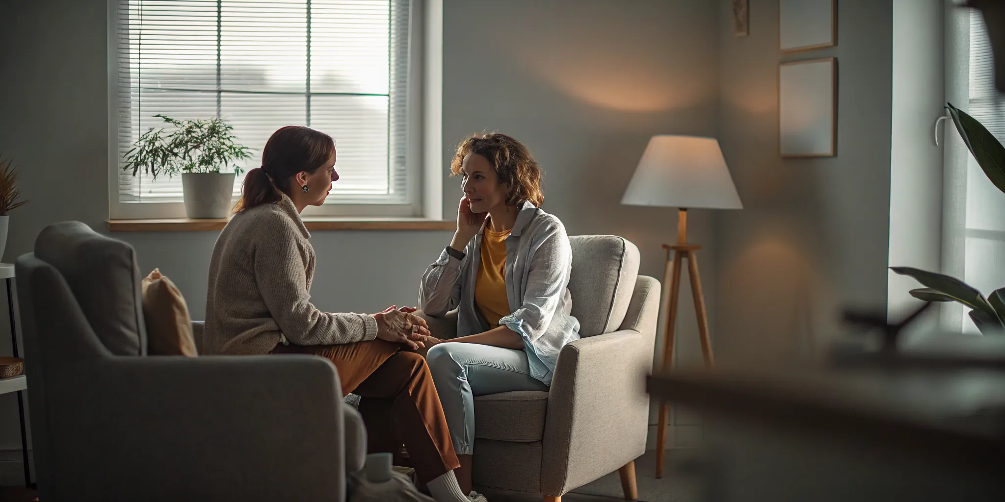 Clinician explaining opioid rehab treatment options to an adult patient