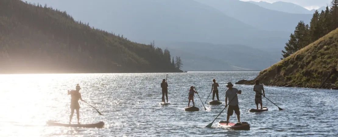 Paddle boarders on Lake Dillon in Colorado