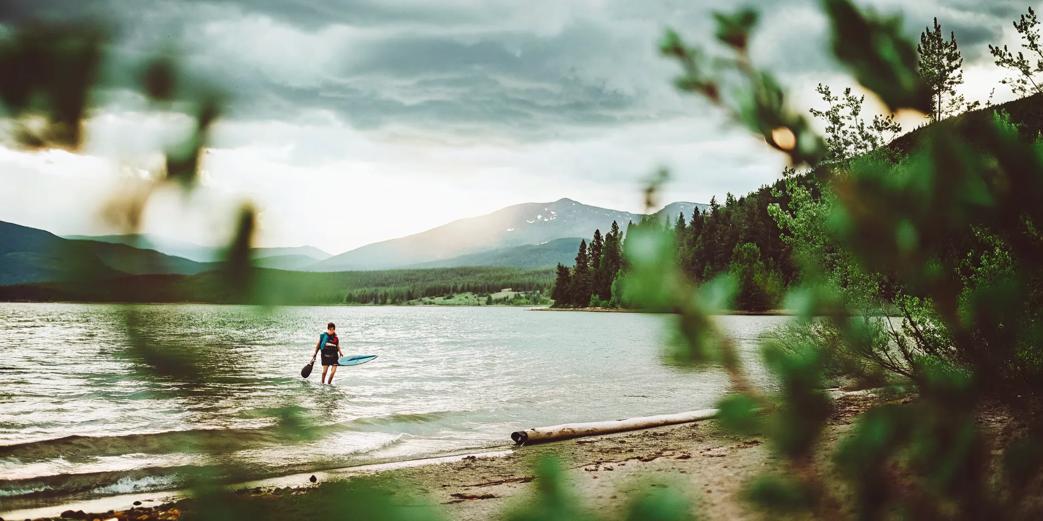 Wind-textured water on Lake Dillon during the afternoon