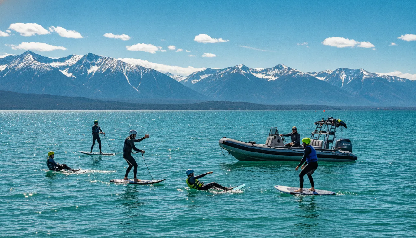 Beginner wing foiling lesson on Lake Dillon in Colorado