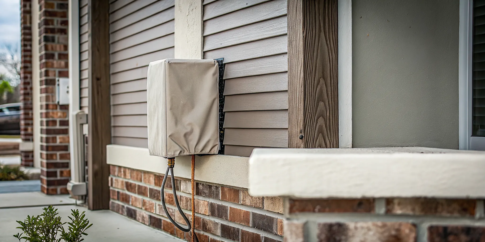 Weather-resistant outdoor GFCI outlet at a DFW home