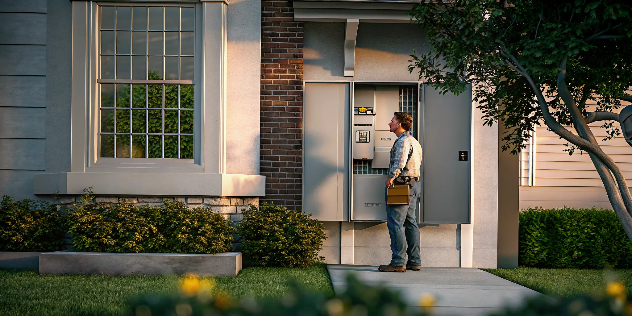 Electrician reviewing panel capacity for backup power and EV charging