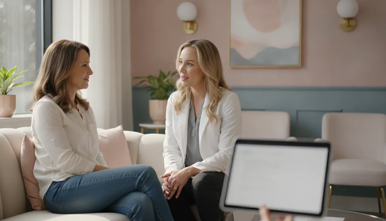 Patient and provider discussing hormone treatment goals