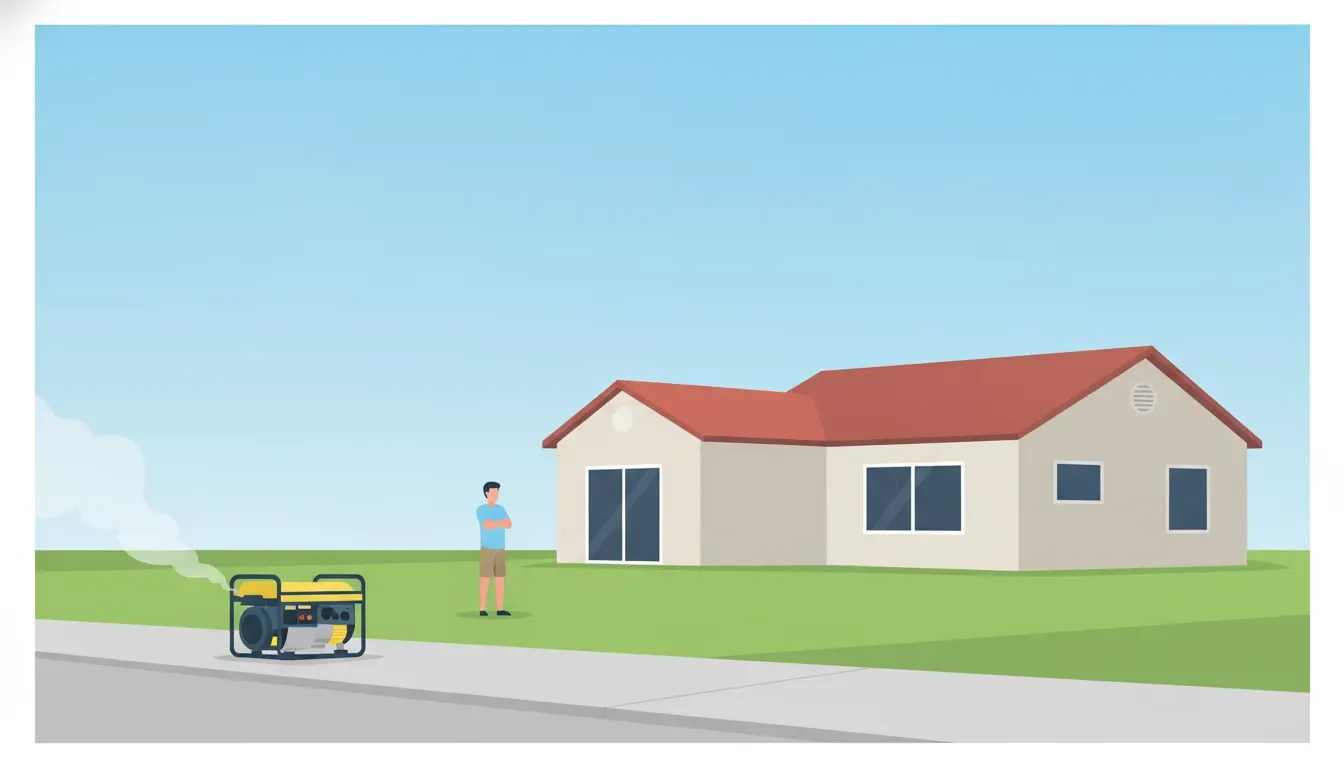 Portable generator operating outdoors away from a Florida home