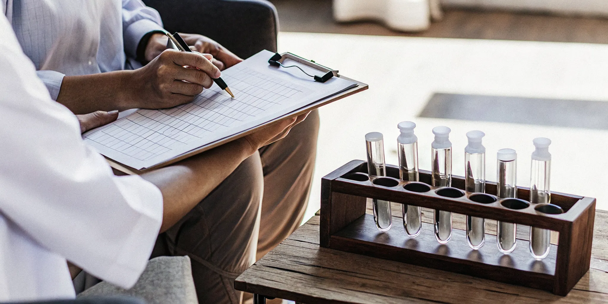 Advanced functional medicine testing report and lab samples for symptom mapping