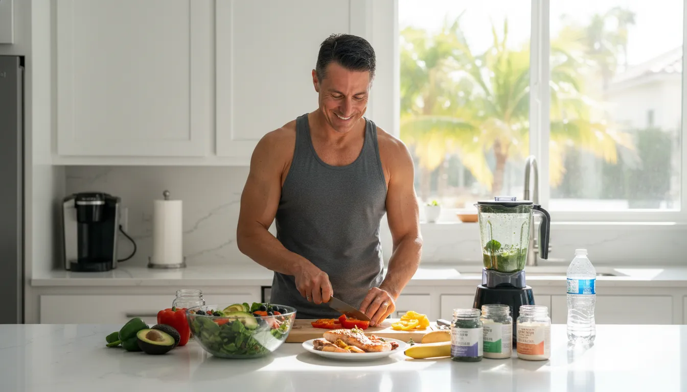 Active adult using nutrition and recovery habits before micronutrient deficiency testing