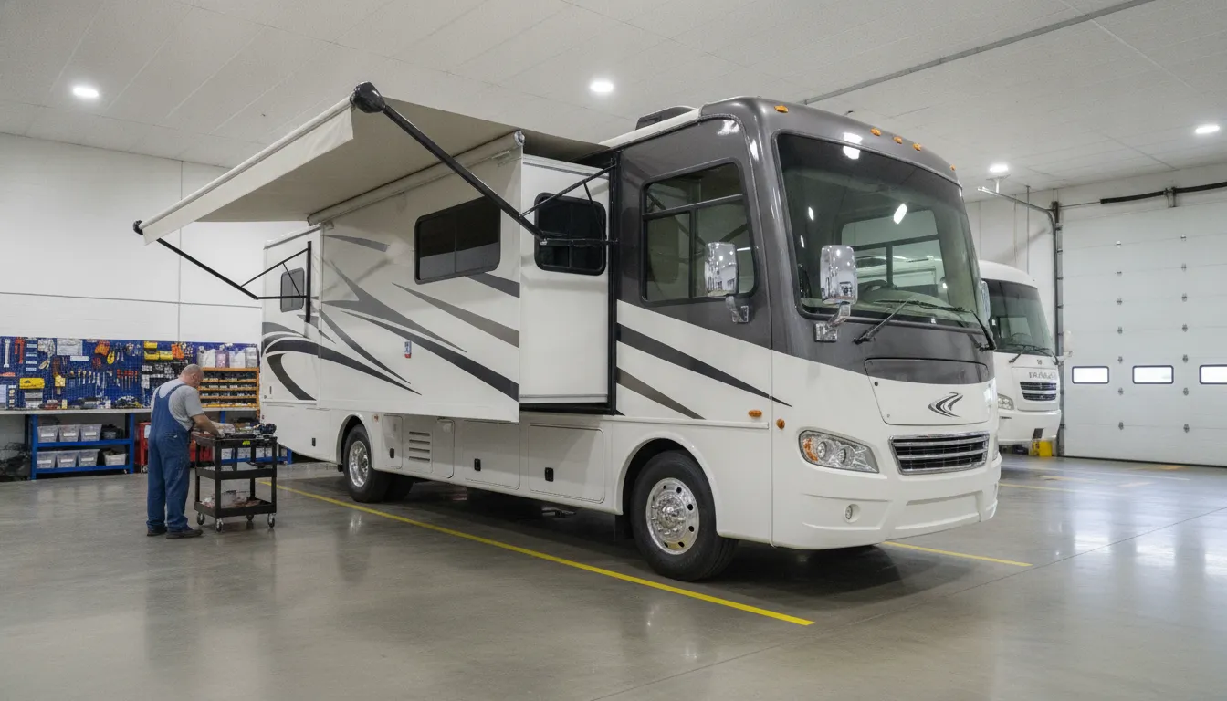 TrueTopper slide topper protecting an RV slide out in Denton TX