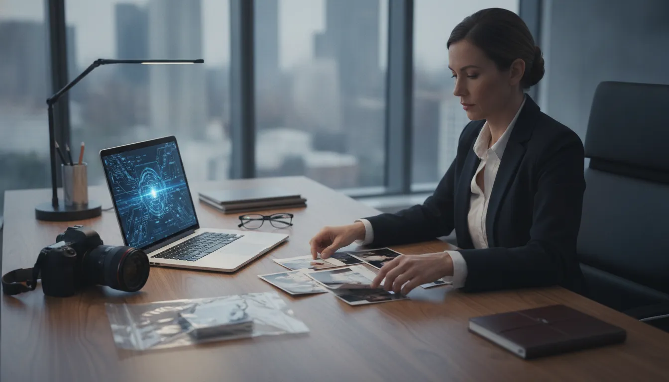 Investigator reviewing evidence collection software workflow