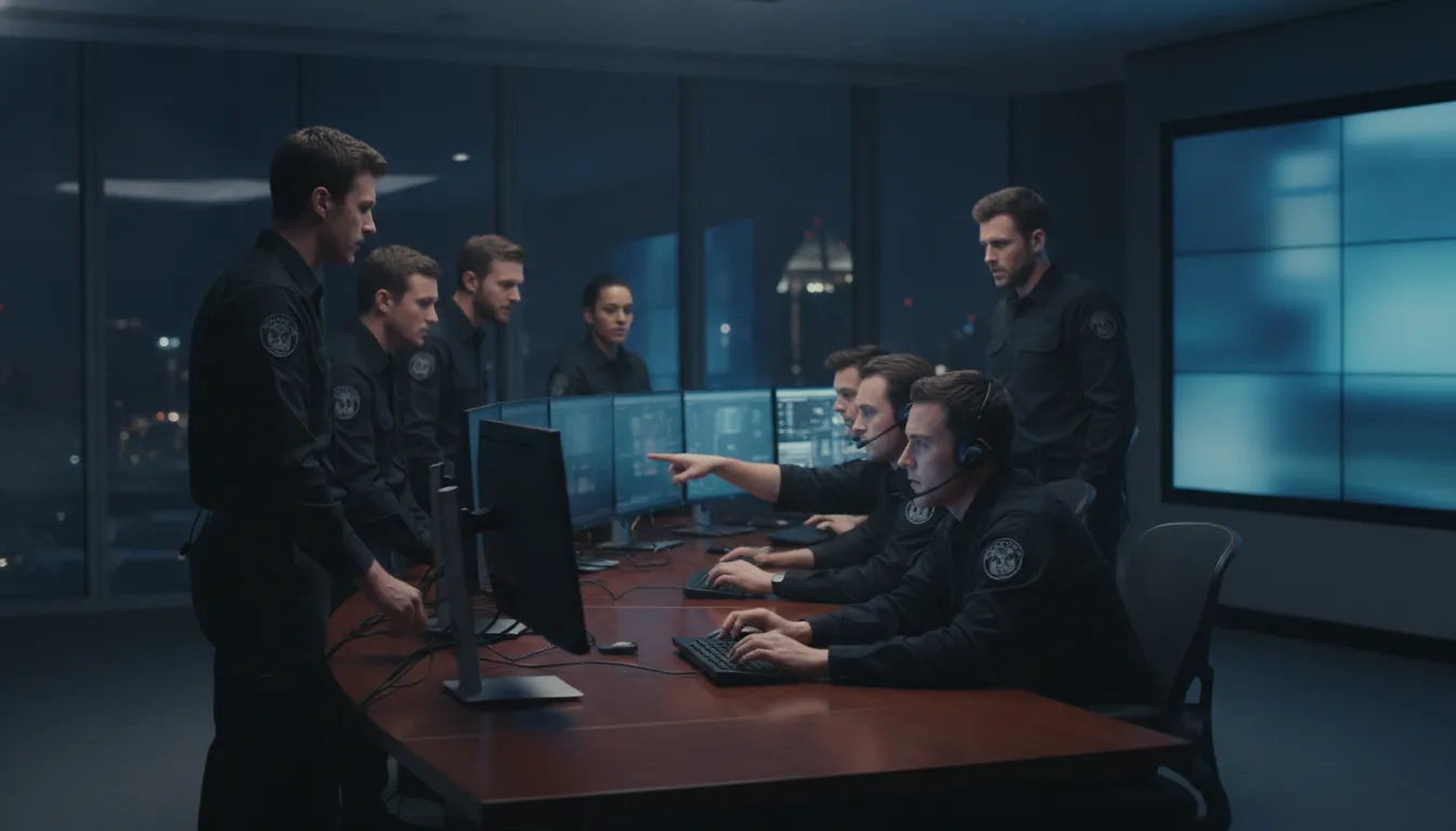 Security incident management software response team coordinating an alert