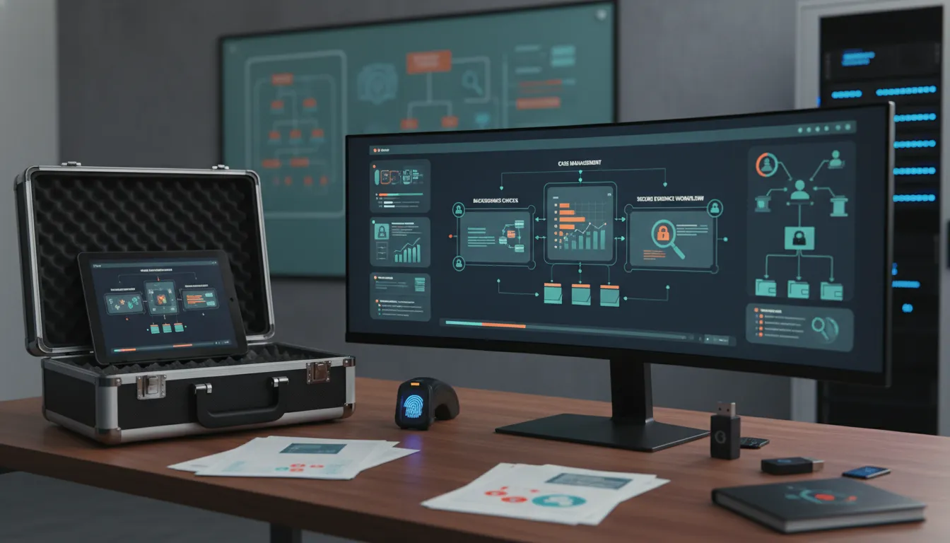 Criminal background check software workflow inside an investigator case file