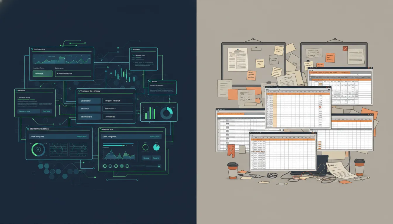 Detective case management software compared with scattered generic tracking tools