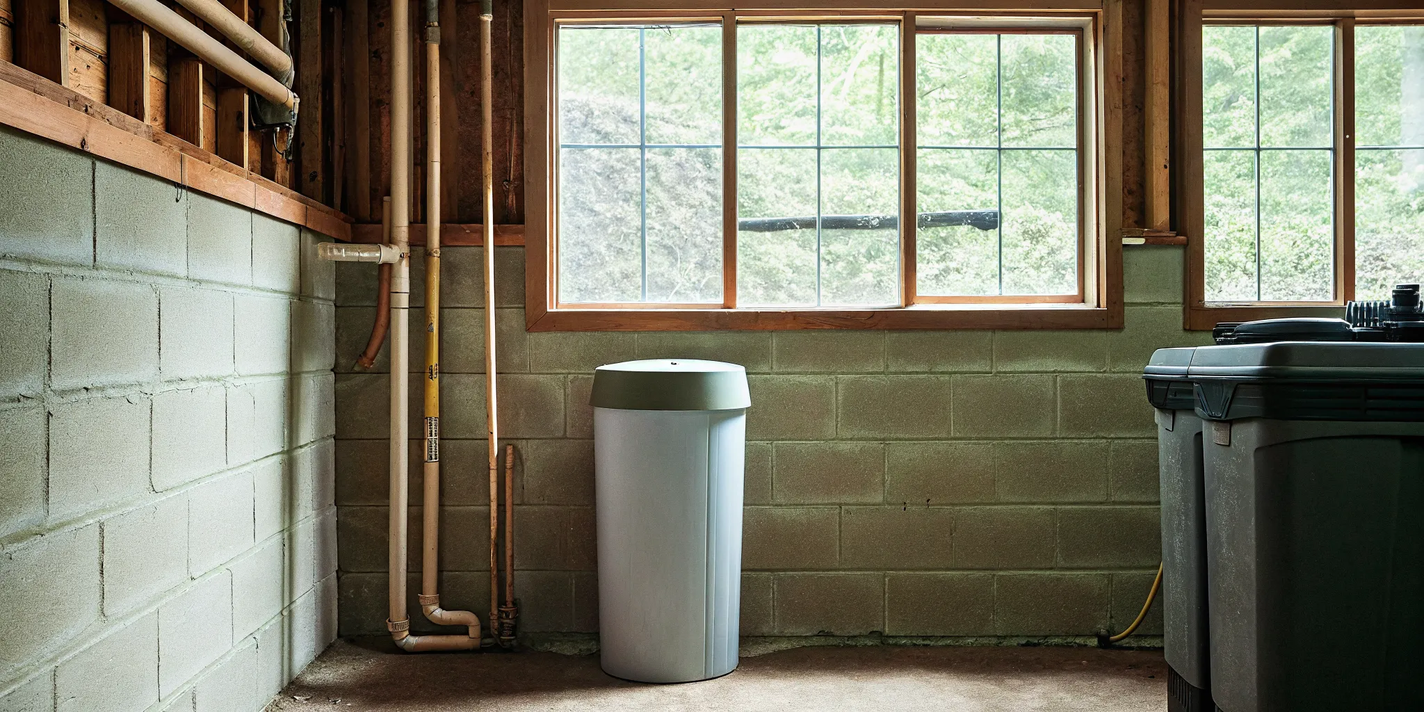Whole-home water conditioning equipment for reducing chlorine taste and odor