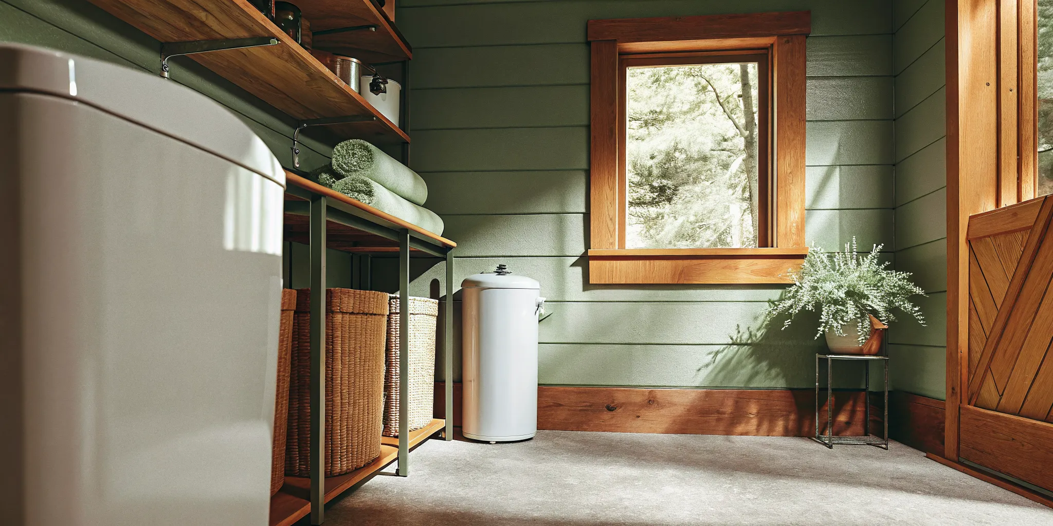 Residential water softener installed in a Minnesota utility room