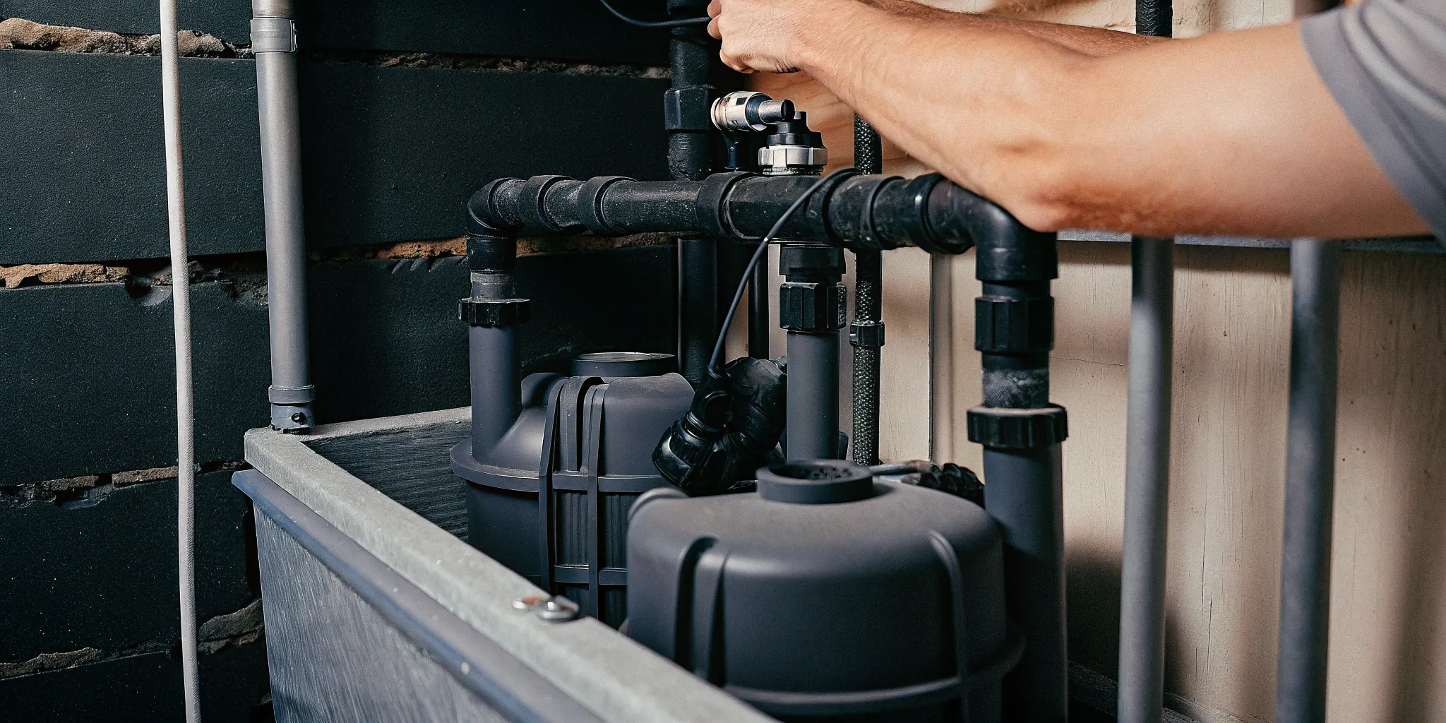 Modern water softener system installed in Minnesota home