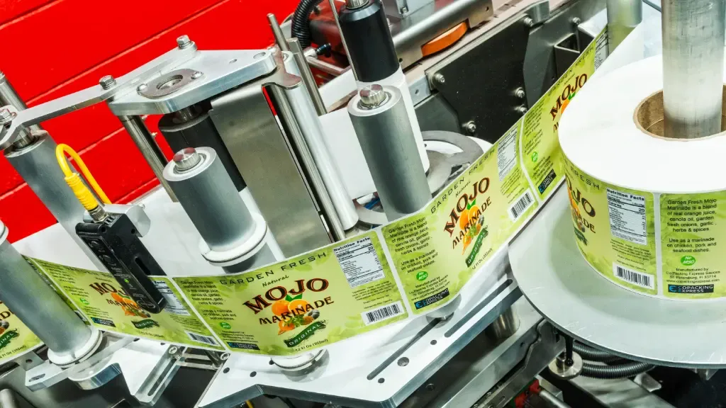 Co Packing Express labeling equipment in a food manufacturing facility