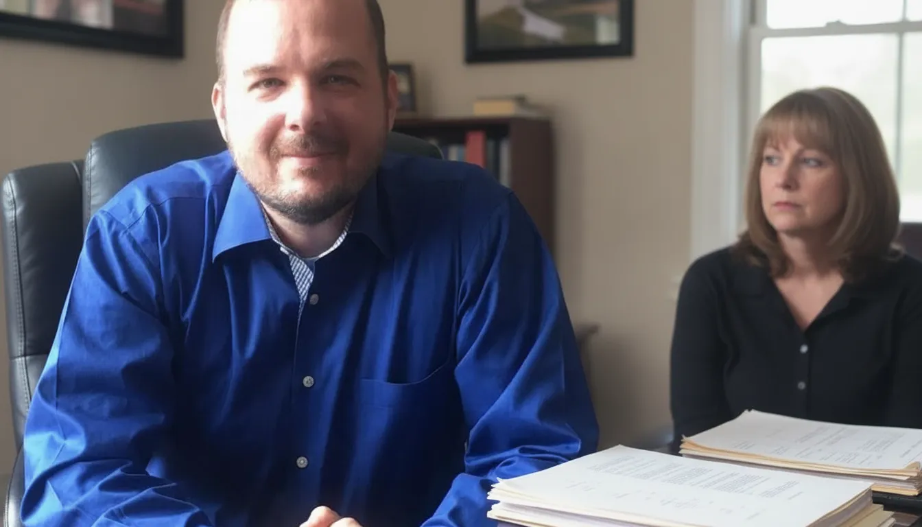 Attorney reviewing a criminal defense case with a client