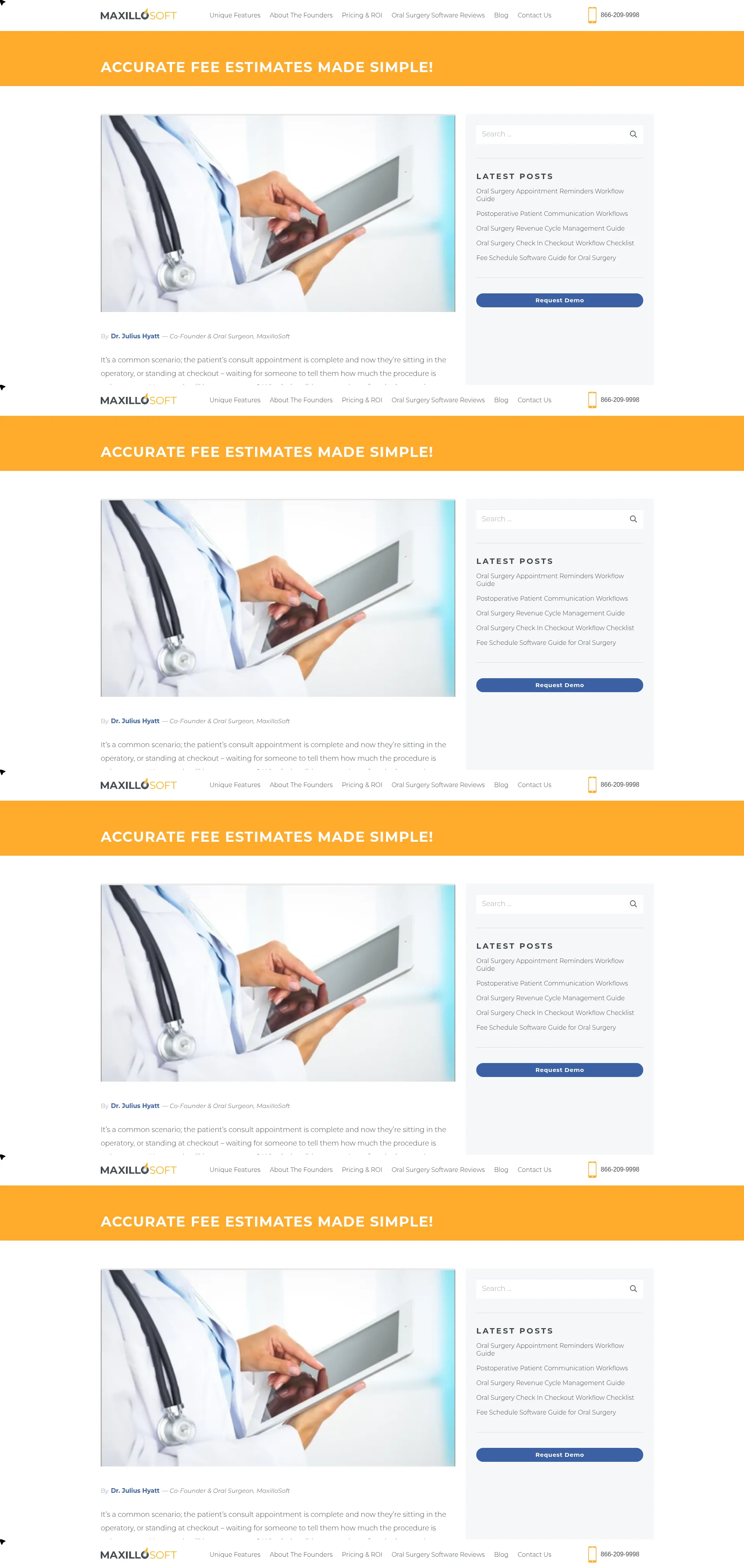 MaxilloSoft Accurate Fee Estimation Dashboard