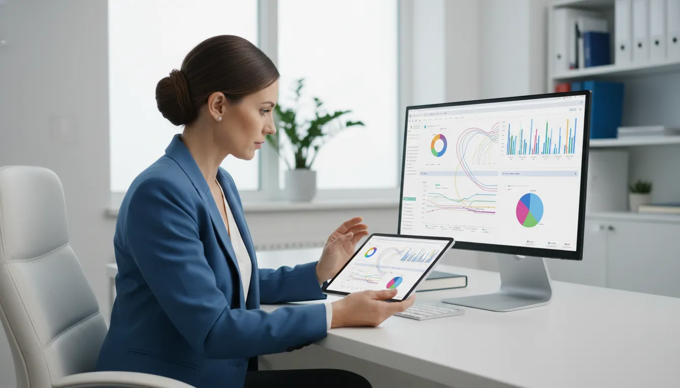 Administrator comparing oral and maxillofacial surgery software scheduling and insurance workflows
