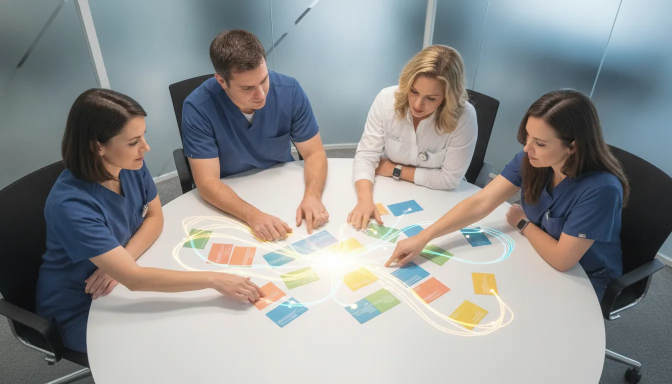 Staff reviewing oral surgery billing workflow and patient account details