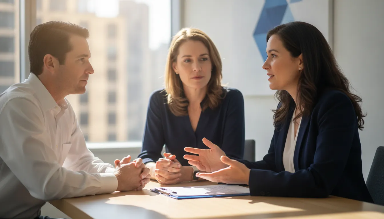 Benefits educator speaking with federal employees during an annual coverage review