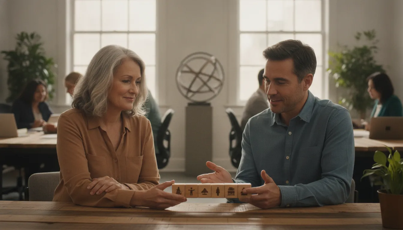 Federal employee reviewing a retirement timeline with a benefits educator