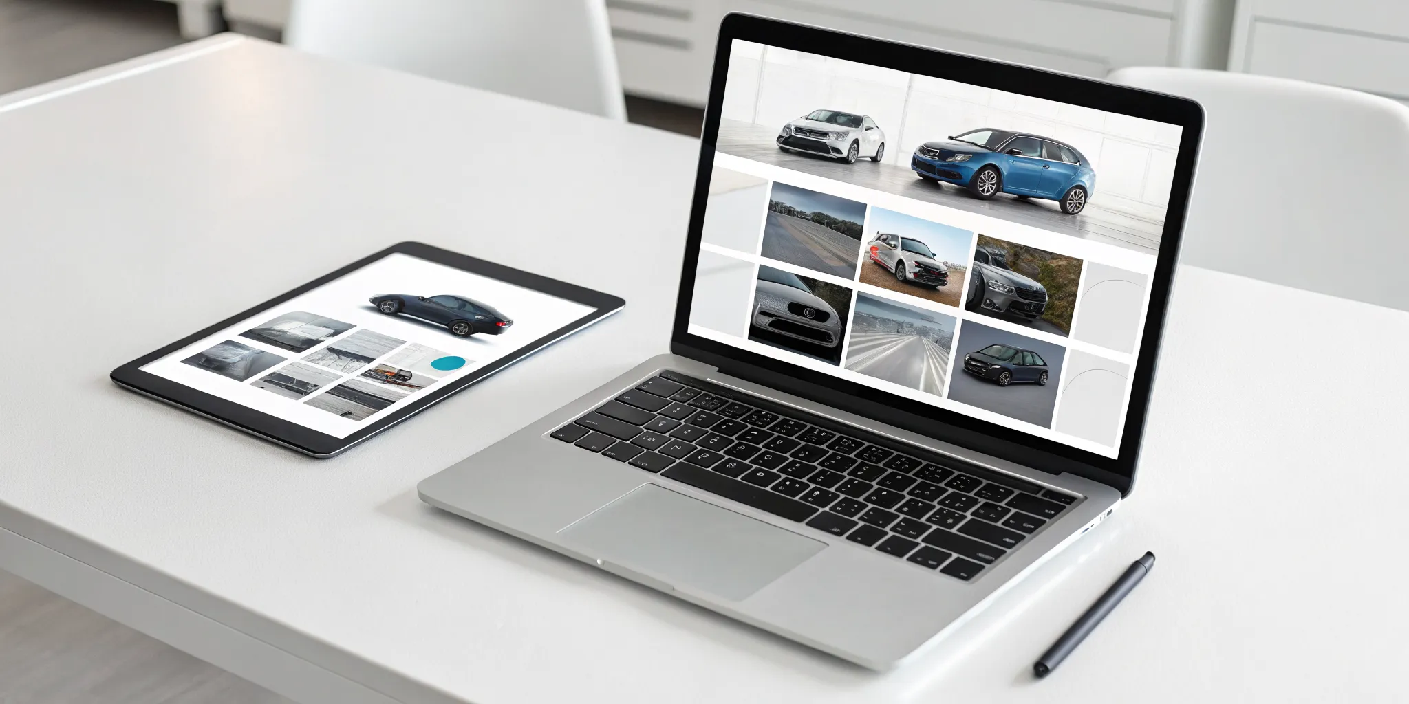 Browsing the best car buying websites on a laptop to compare vehicle prices.