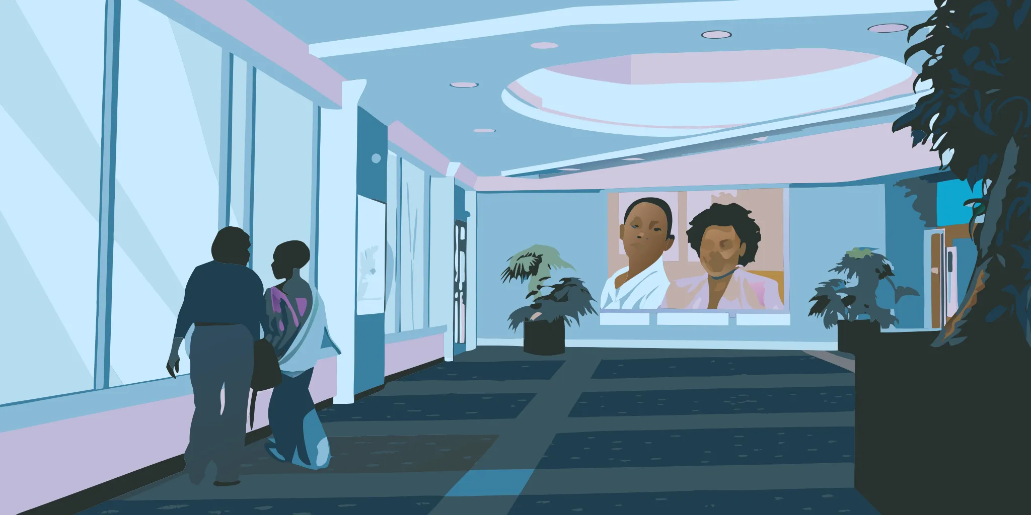 Daycare advertising creative format example for parents in a childcare lobby