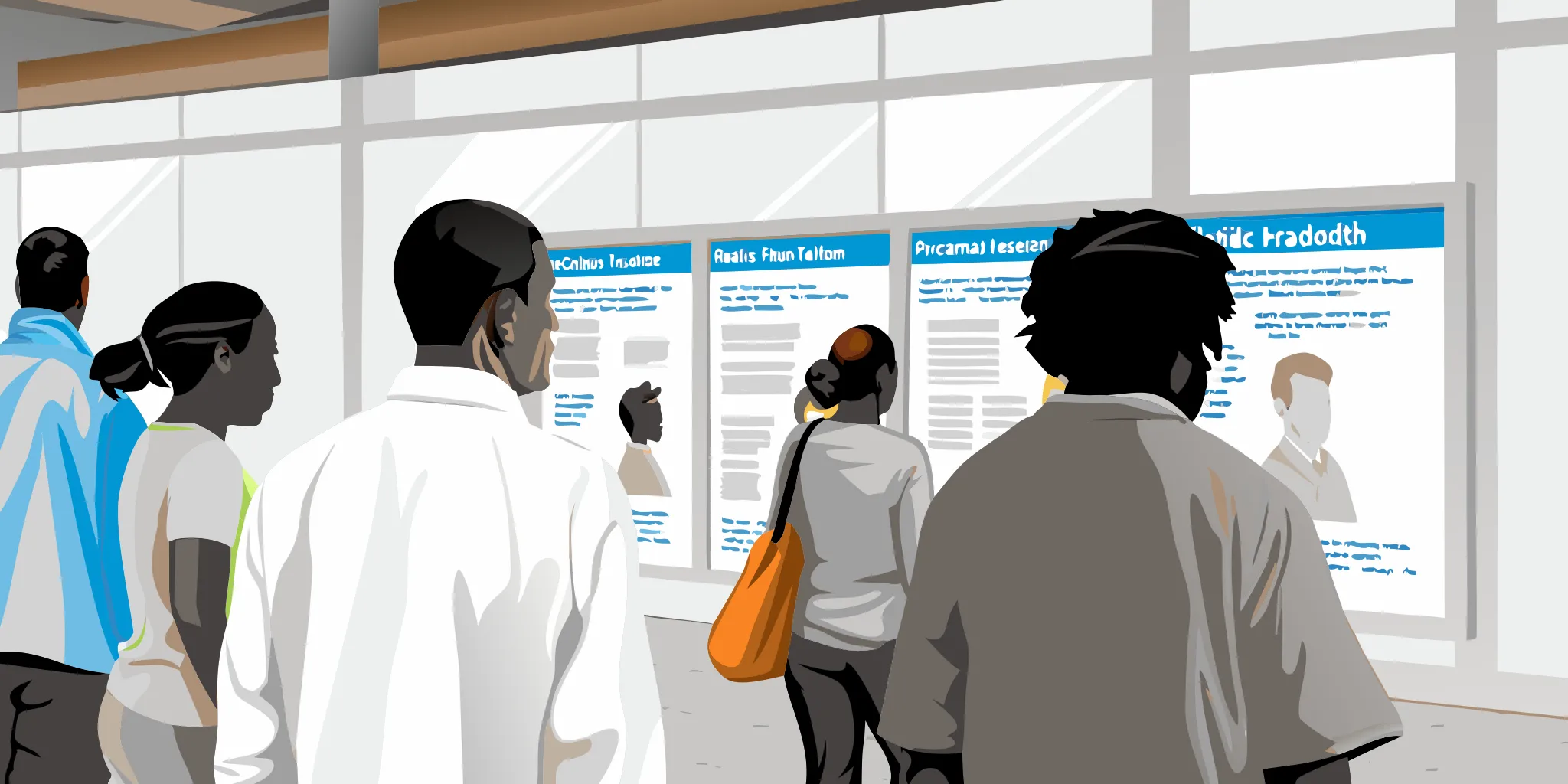 Public health campaign advertising display in a community venue