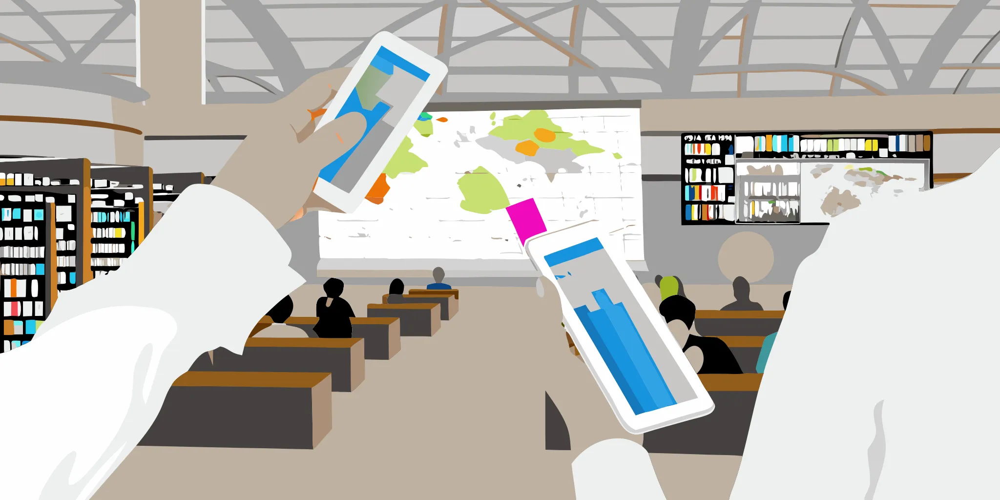 Media buyer planning a nationwide library advertising campaign