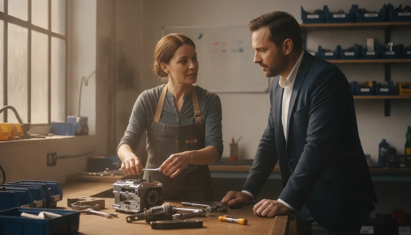 Business owner planning flexible equipment purchases with a financing specialist