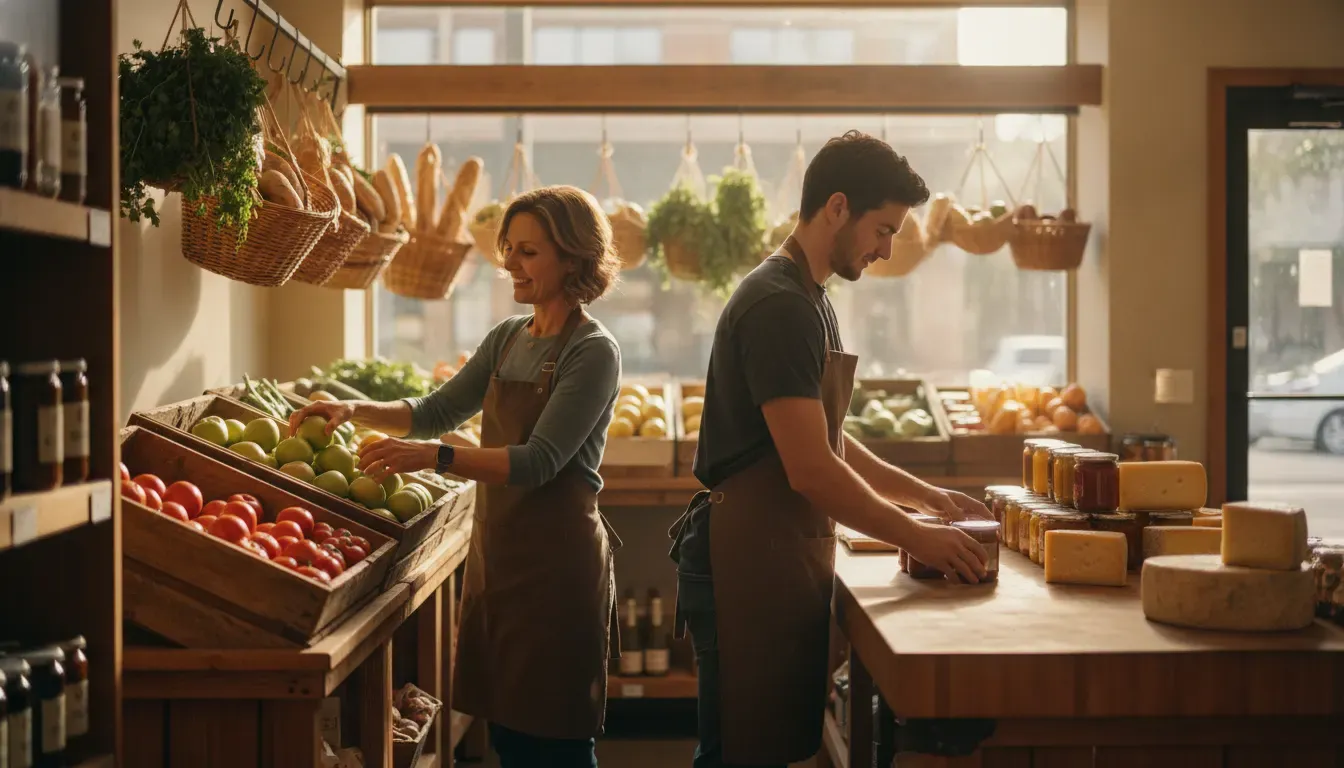 Small-business team organizing inventory for a working capital need
