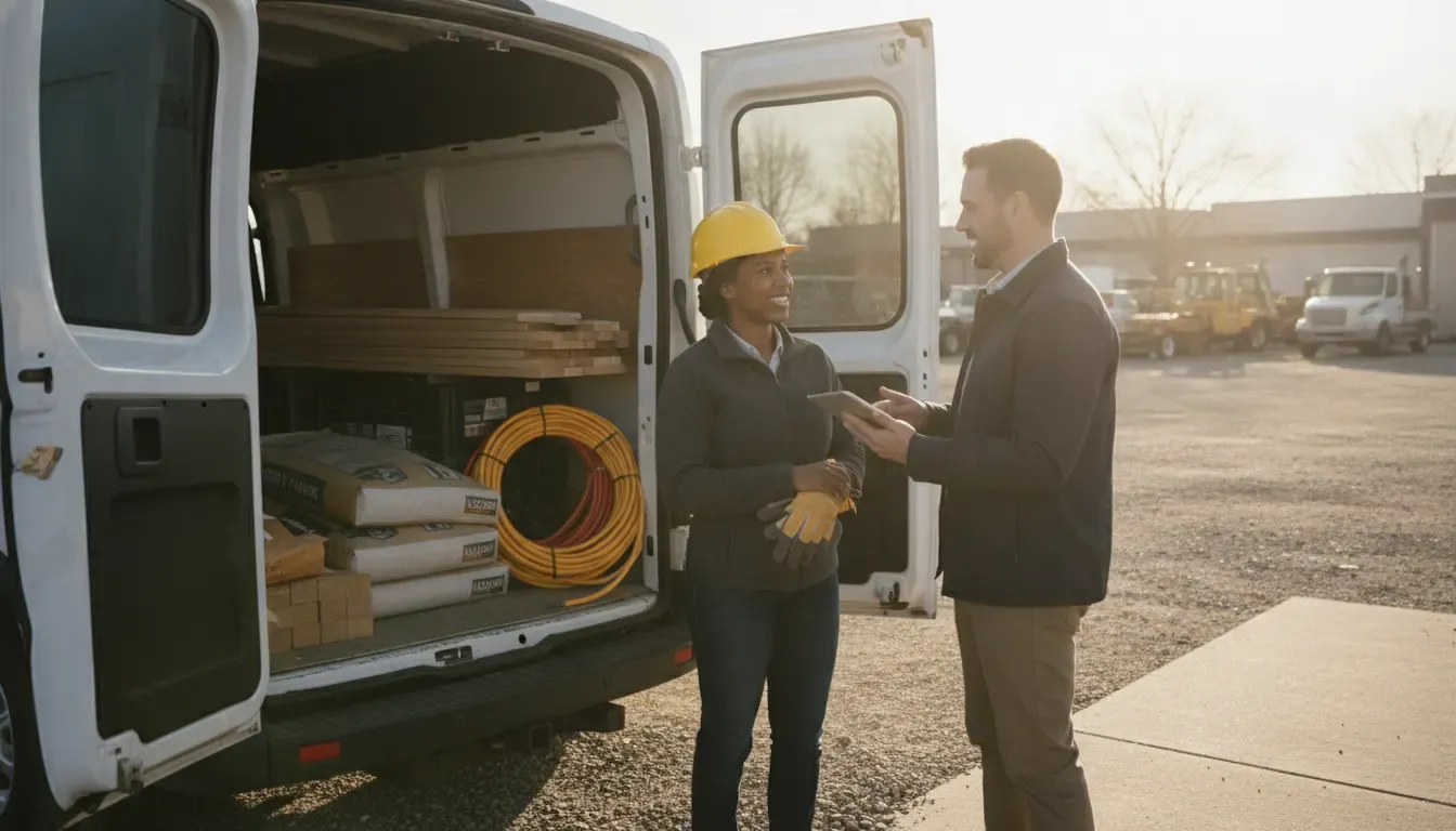 Contractor discussing recurring operating expenses with a financing specialist
