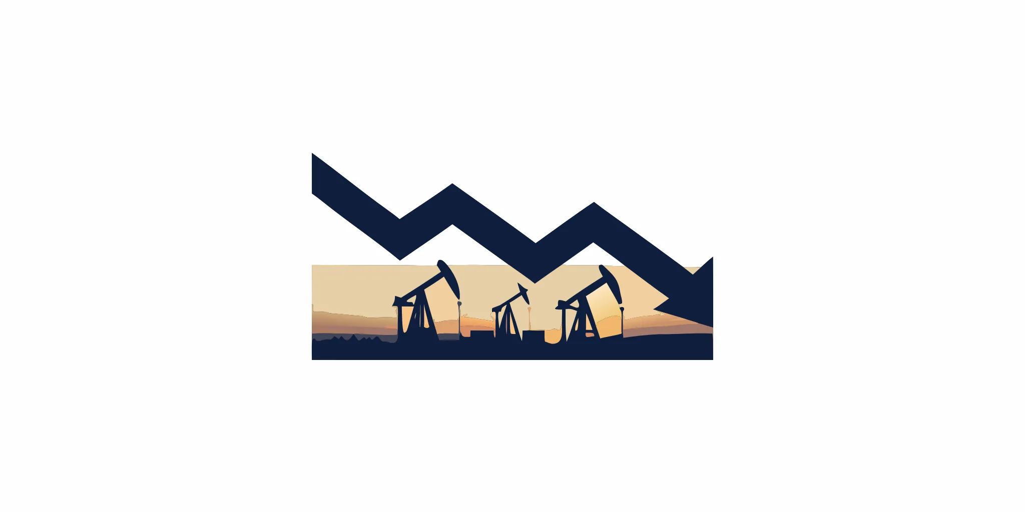 Oil drilling rigs against twilight sky representing volatile energy investments