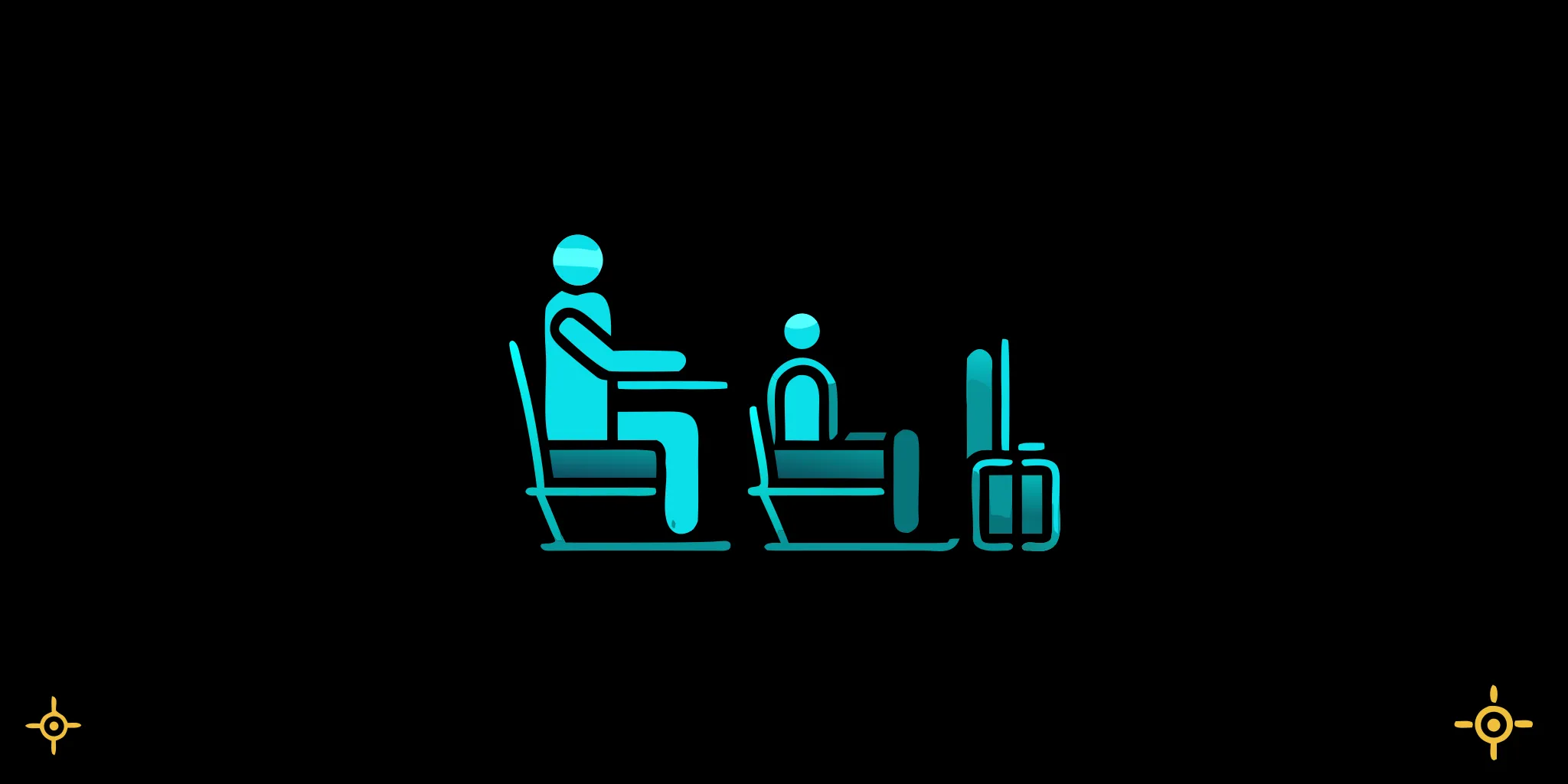 Portable EMF protection device beside travel technology in an airport lounge