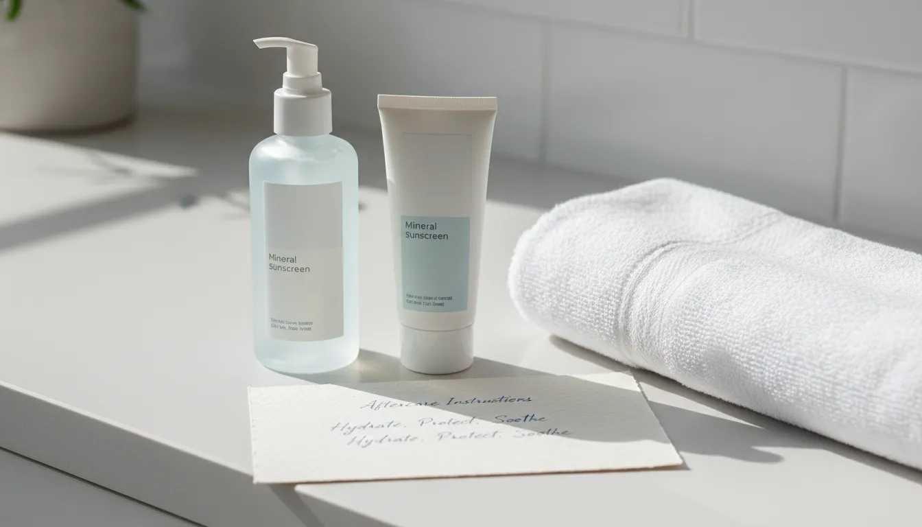Gentle aftercare supplies discussed after microneedling for surgical scars