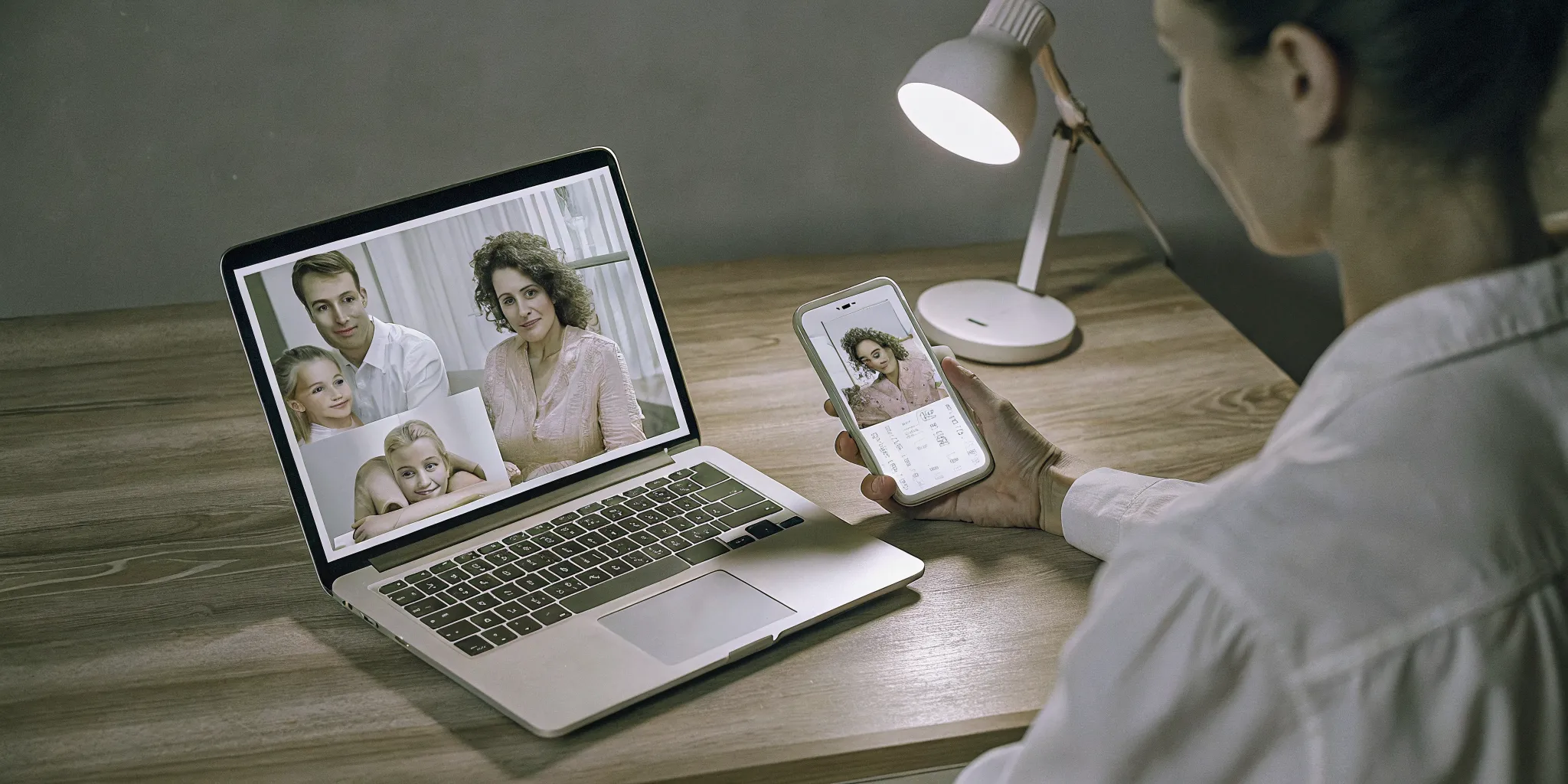 Person managing digital accounts and online assets on a laptop and smartphone representing digital estate planning