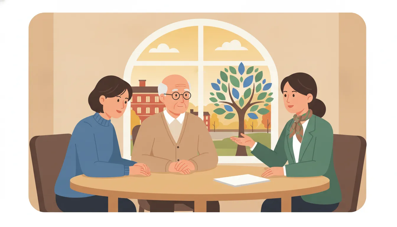 Family discussing a Massachusetts durable power of attorney form and health care planning