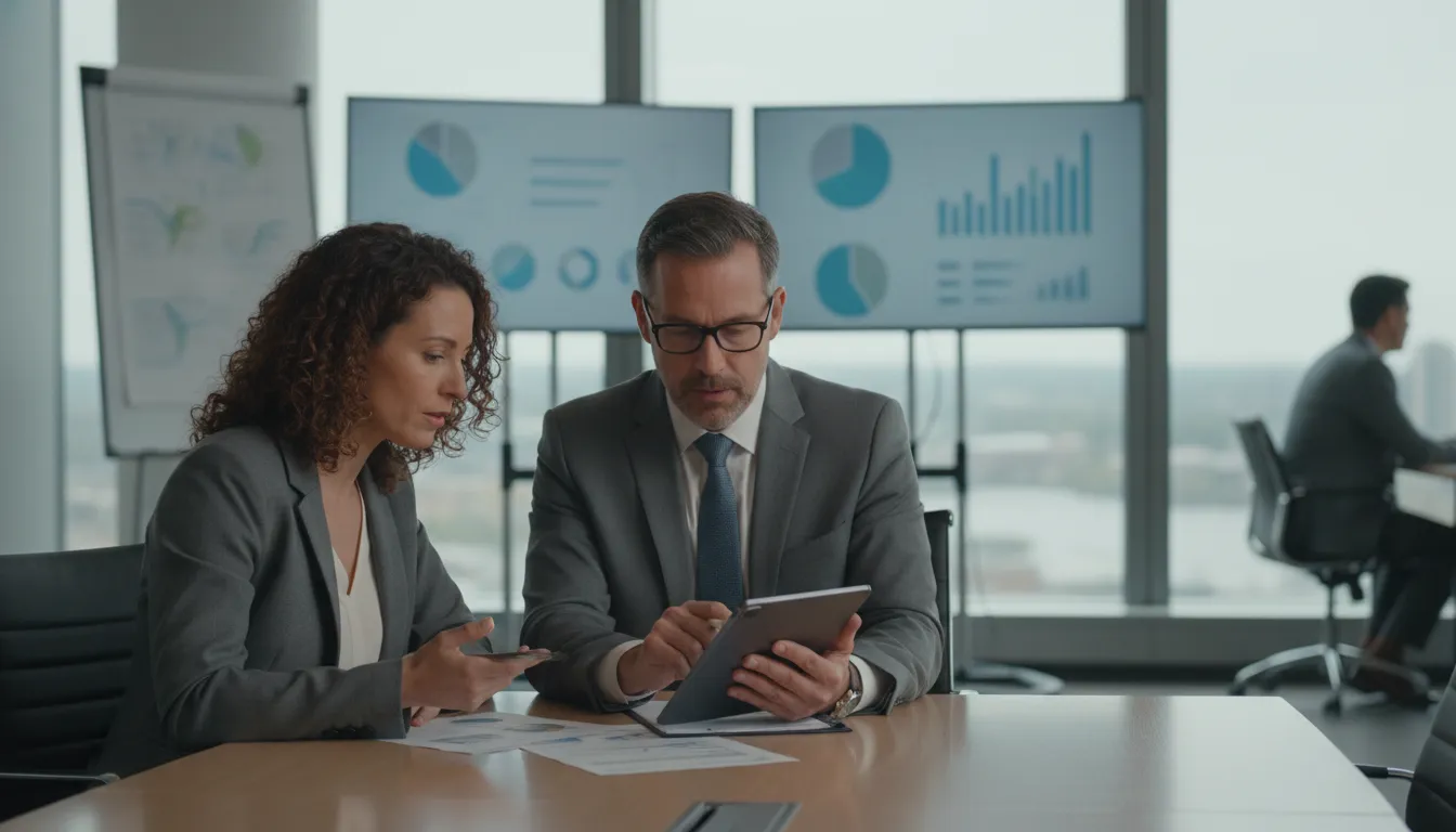 Small business owner working with a cash flow consulting advisor